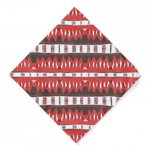 Mazipoodles Afrofuturist Pattern - Scarlet Gray  Bandana
