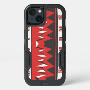Mazipoodles Afrofuturist Pattern - Scarlet Gray iPhone 13 Case