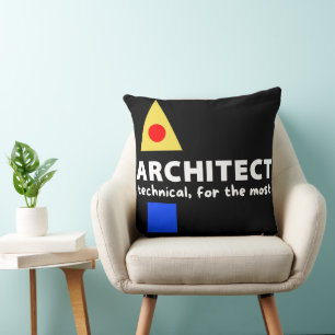 Mazipoodles Architect Technical Throw Pillow