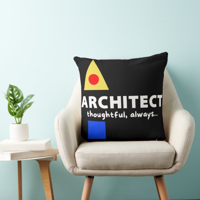 Mazipoodles Architect Thoughtful Throw Pillow (Chair)