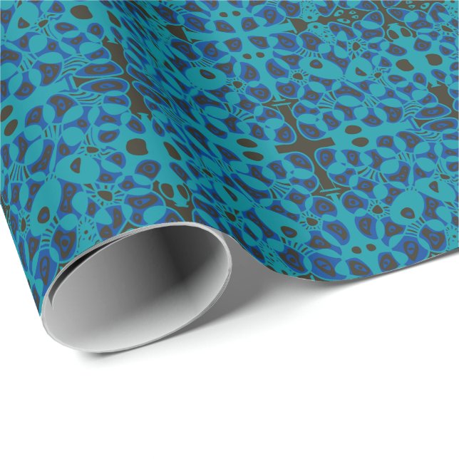 Mazipoodles Cells Similar Differ Teal Blue Black Wrapping Paper (Roll Corner)