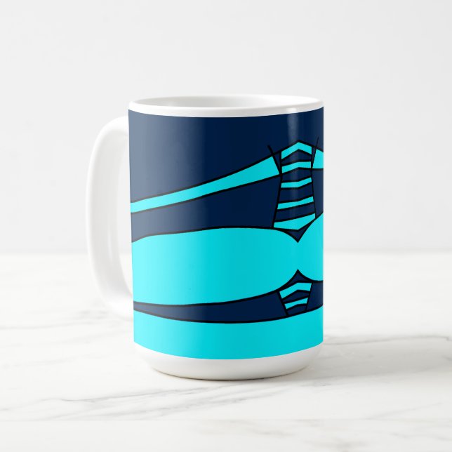 Mazipoodles Cocktail Press - Navy Turquoise  Coffee Mug (Front Left)