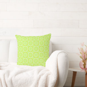 Mazipoodles Cute Circles - Pear Green Throw Pillow