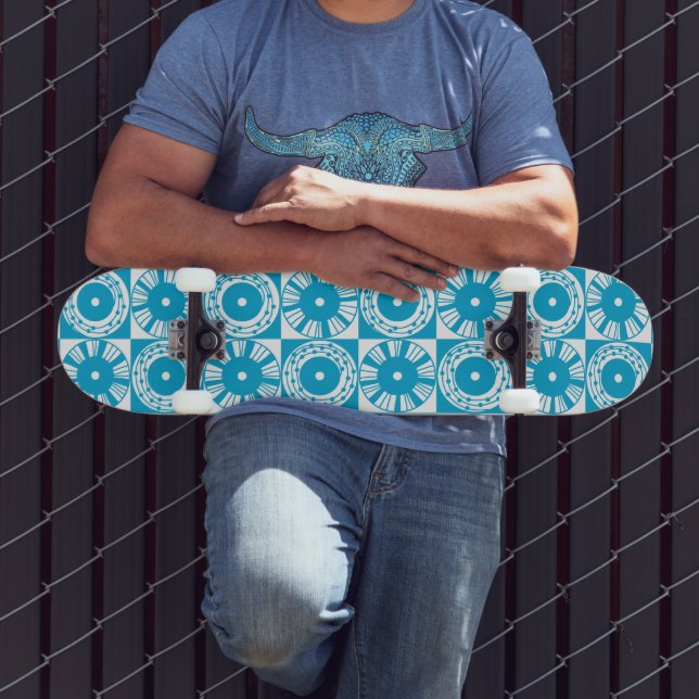 MAZIPOODLES Ethnic Solar Mid Century Modern 03  Skateboard (Outdoor 3)