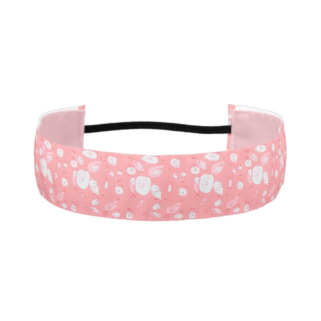 Mazipoodles Fish Roses Blush Pink White Athletic Headband (Front)