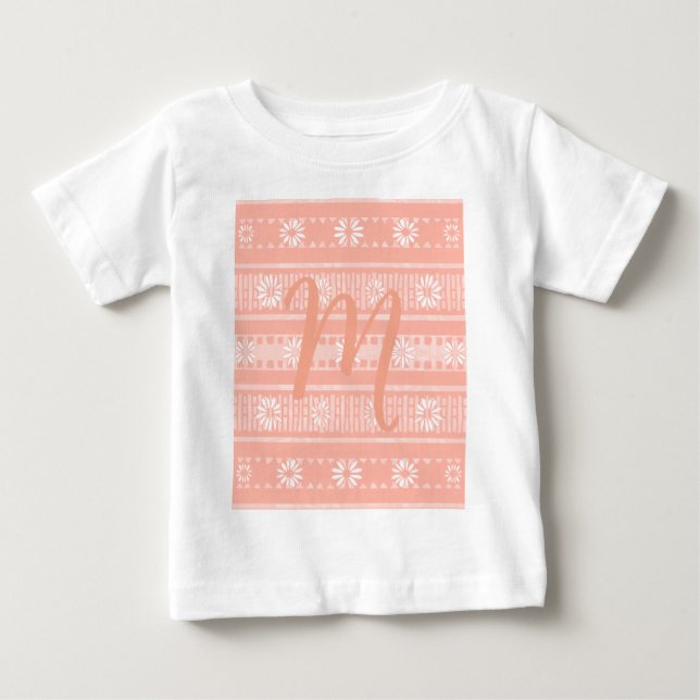 MAZIPOODLES Floral Striped Ribbed Knitting 202 M Baby T-Shirt (Front)