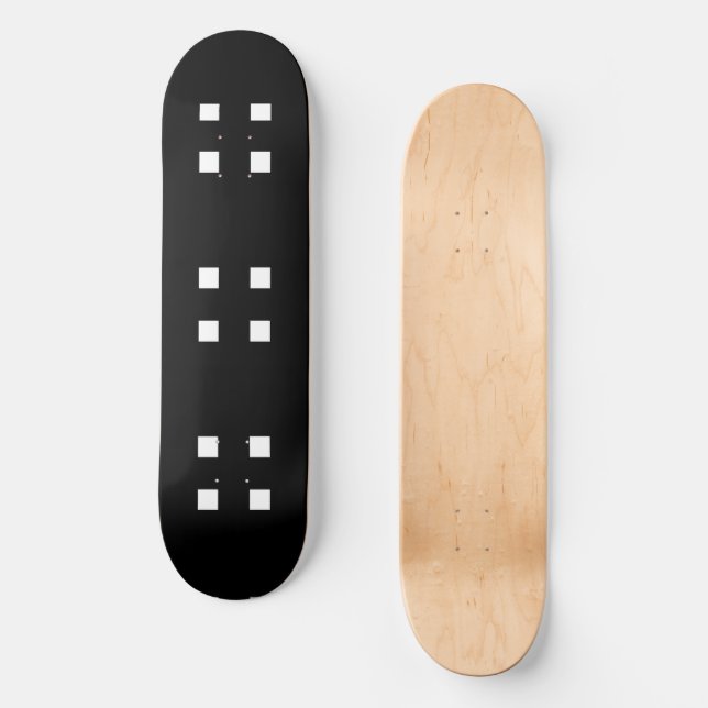 Mazipoodles Four Squares- Black White  Skateboard (Front)