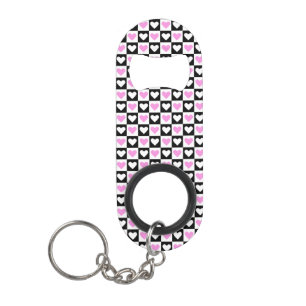 Mazipoodles Hearts Abstraction Pink 2 Keychain Bottle Opener
