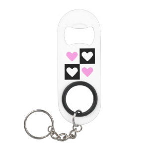 Mazipoodles Hearts Abstraction Pink Keychain Bottle Opener