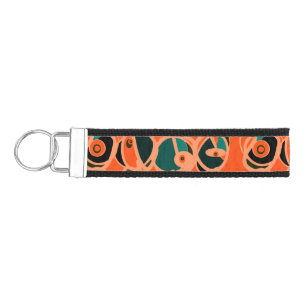 MAZIPOODLES I Spy Eye Orange Teal Black Wrist Keychain