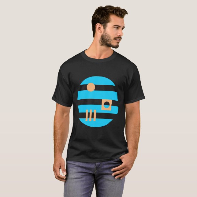 Mazipoodles In The Moonlight Cyan Peach T-Shirt (Front Full)