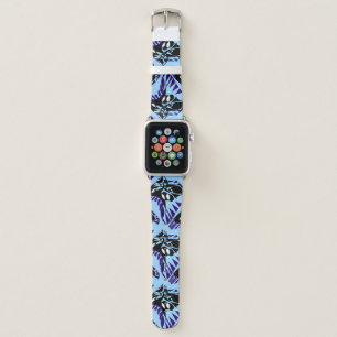 Mazipoodles Indigo Blue Black White Abstract  Apple Watch Band