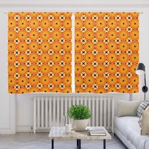 Mazipoodles Kaleidoscope P Red Yellow Orange 1 Blackout Curtains