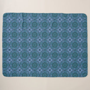 Mazipoodles Kaleidoscope S - Teal Periwinkle  Sherpa Blanket