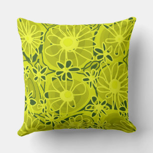Mazipoodles Love Flowers - Lime Green Throw Pillow