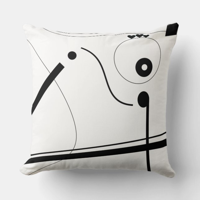 Mazipoodles Musical Composition White Black  Throw Pillow (Front)