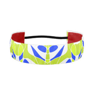 Mazipoodles Neuro Art - Blue Lime Green White Athletic Headband