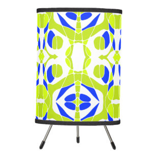 Mazipoodles Neuro Art - Blue Lime Green White Tripod Lamp