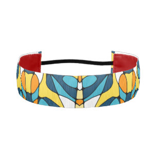 Mazipoodles Neuro Art - Blue Yellow Orange Athletic Headband