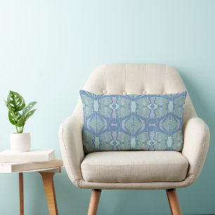 Mazipoodles Neuro Art - Dusty Mint Blue Lilac Lumbar Pillow