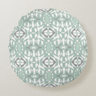Mazipoodles Neuro Art - Dusty Mint Duck Egg Green  Round Pillow