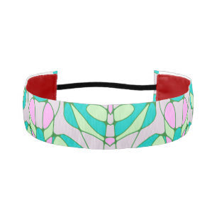 Mazipoodles Neuro Art - Dusty Teal Pink Green Athletic Headband