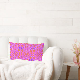 Mazipoodles Neuro Art Pink Orange Purple Lumbar Pillow