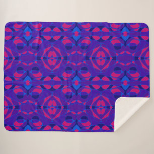 Mazipoodles Neuro Art Pink Orange Purple Sherpa Blanket