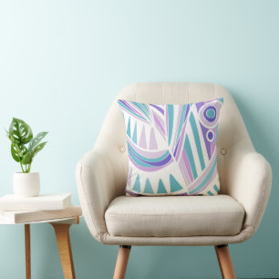 Mazipoodles New Fish Head Leaves Jazz Funk B Throw Pillow
