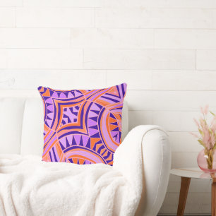 Mazipoodles New Fish Head Leaves Jazz Funk Orange Throw Pillow