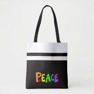 MAZIPOODLES Peace Rainbow 3 Tote Bag
