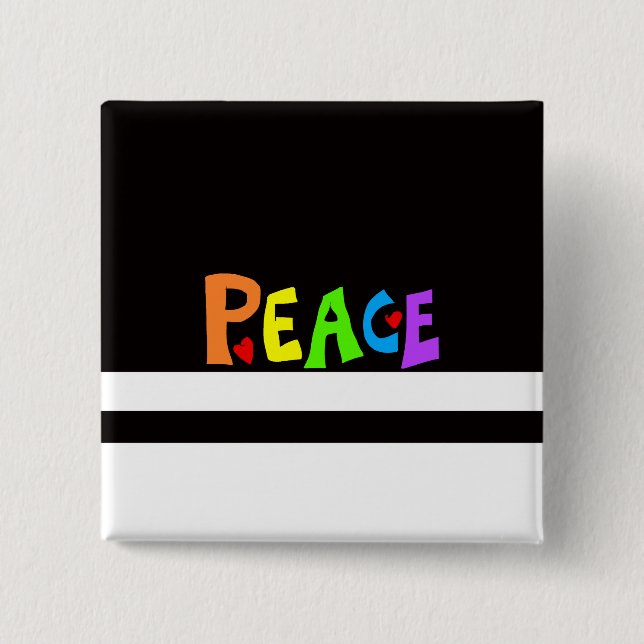 MAZIPOODLES Peace Rainbow Button (Front)