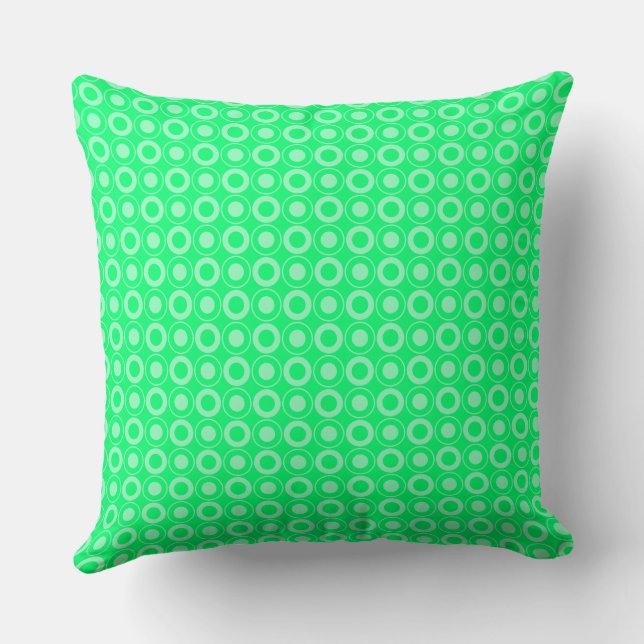 Mazipoodles Polka Dot Donuts - Green Throw Pillow (Back)