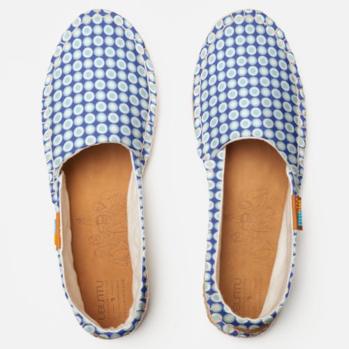 Mazipoodles Polka Dot Donuts Navy Duck Egg Blue  Espadrilles