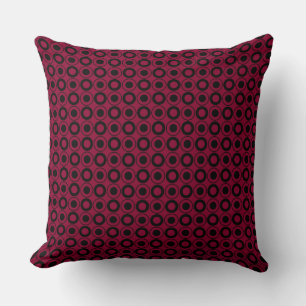 Mazipoodles Polka Dot Donuts - Red Cherry Black Throw Pillow