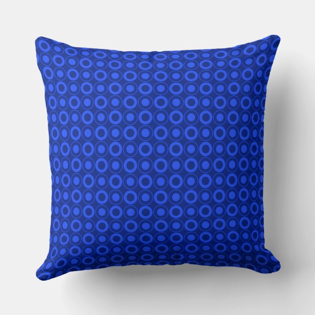 Mazipoodles Polka Dot Donuts - Royal Blue Throw Pillow (Back)