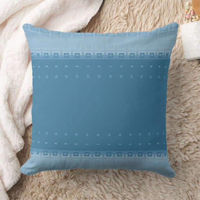 Mazipoodles Squares And Studs - Air Force Blue Throw Pillow (Blanket)