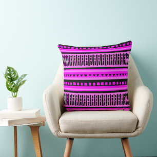 MAZIPOODLES Striped Ribbed Knitting Pattern 001 Throw Pillow