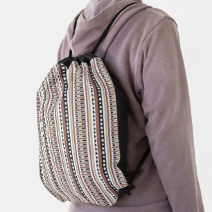 MAZIPOODLES Striped Ribbed Knitting Pattern 174 Drawstring Bag