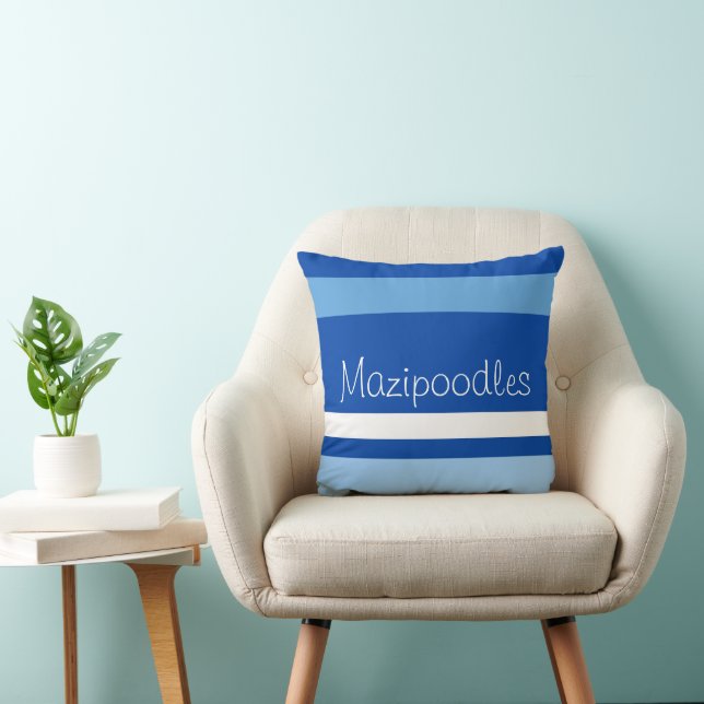MAZIPOODLES Stripes Spaghetti 105 Name Throw Pillow (Chair)