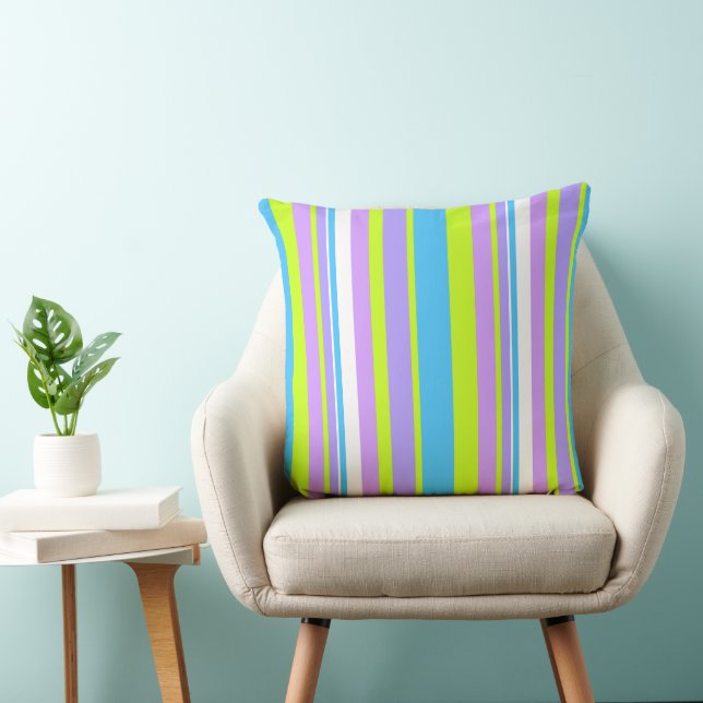 MAZIPOODLES Stripes Spaghetti 13 Throw Pillow (Chair)
