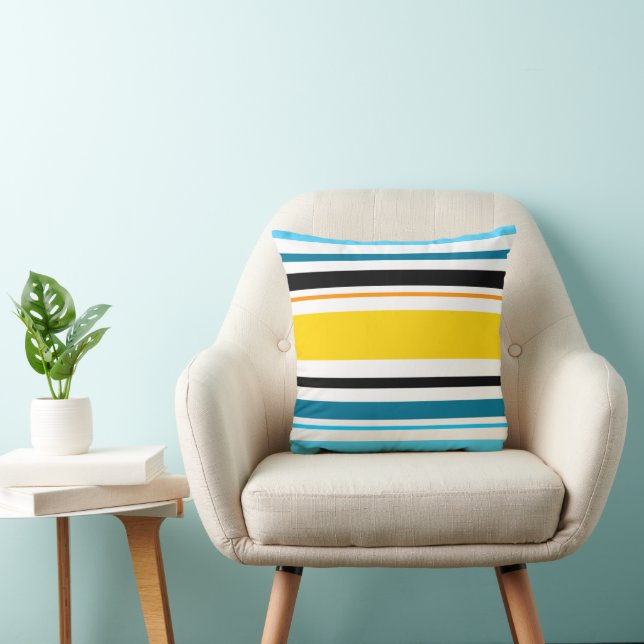MAZIPOODLES Stripes Spaghetti 151 Throw Pillow (Chair)