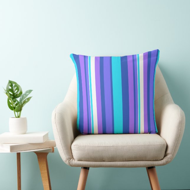 MAZIPOODLES Stripes Spaghetti 27 Throw Pillow (Chair)