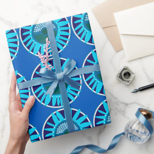 Mazipoodles Sunflower Sunshine: Blue 1 Wrapping Paper