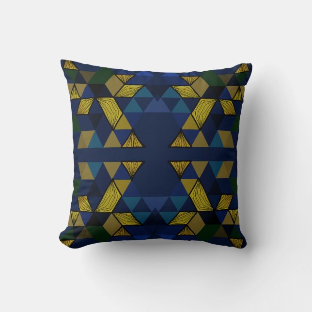 Mazipoodles Triangle Diamond Trapezium 1 Throw Pillow (Front)