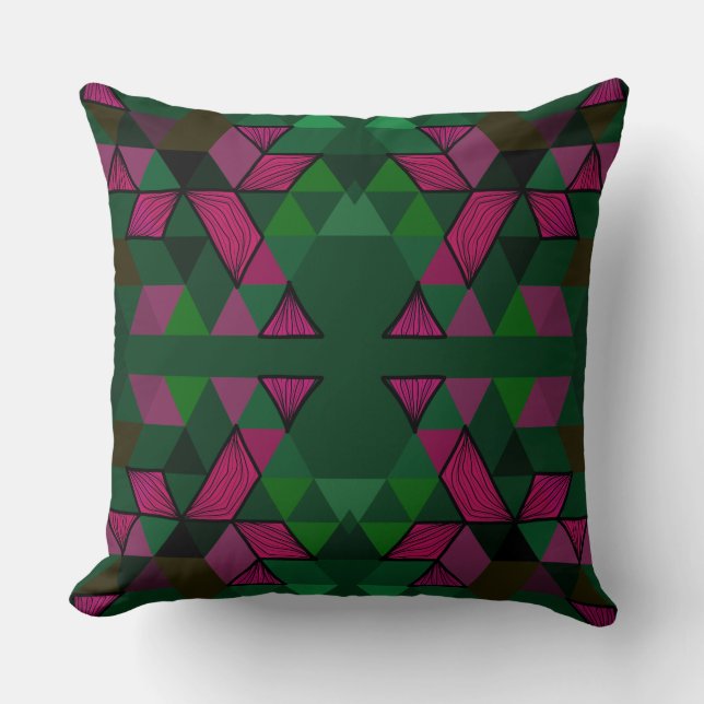 Mazipoodles Triangle Diamond Trapezium 4 Throw Pillow (Front)