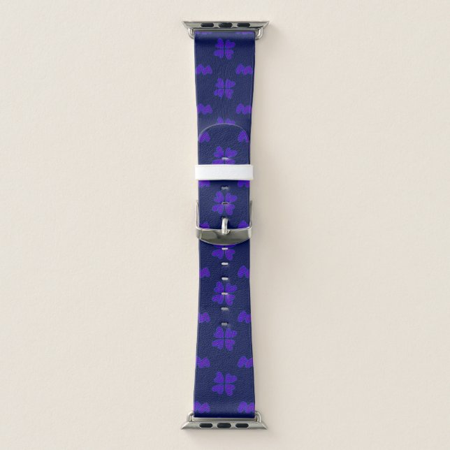Mazipoodles Violet Hearts On Indigo Apple Watch Band (Band)