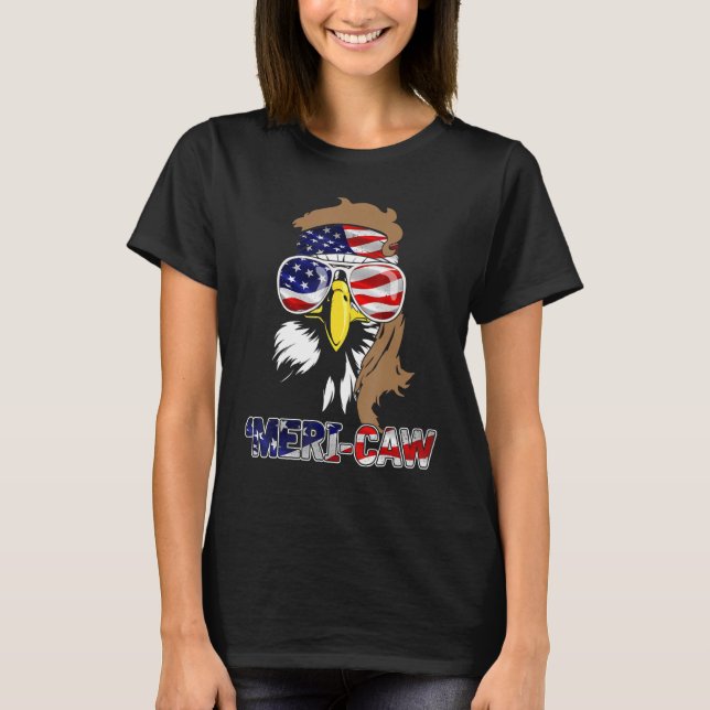 Mb35 Mullet Eagle Meri-Caw 4th Of July Independenc T-Shirt (Front)