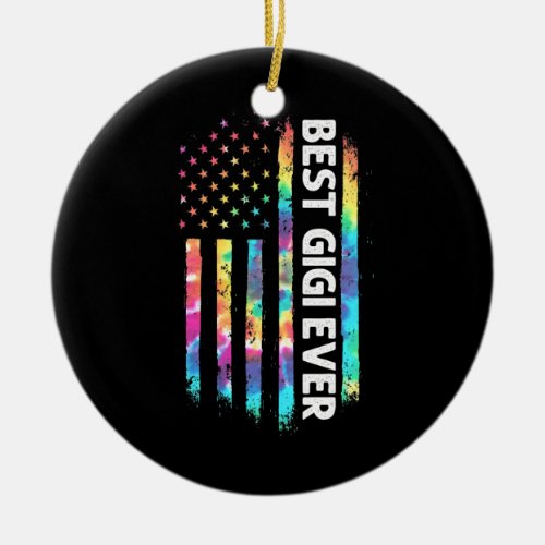 mb Best G ma Ever Tie Dye USA Flag Mothers Ceramic Ornament