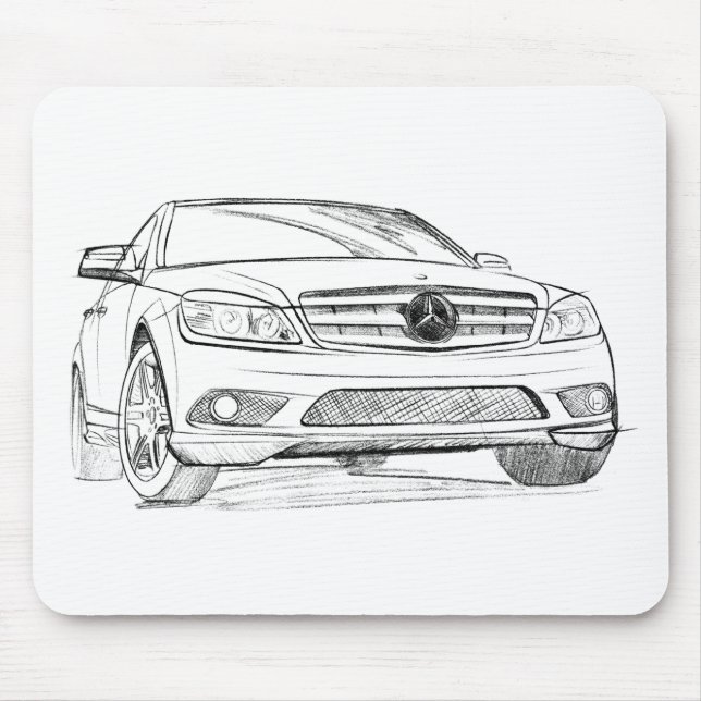 MB C350 sketch Mouse Pad (Front)